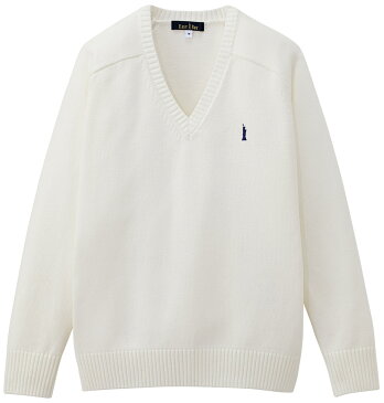 EAST BOY スクールセーター 綿混7ゲージ 紺/グレー/ベージュ/白 女子 中学/高校 S/M/L/XL