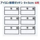 【6枚1シート】年組 ゼッケン アイロン接着 ネーム布 9×5センチ 小学校/中学校/高校