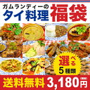 【送料無料】選べる5種類！ガムランディーのタイ料理福袋タイ国政府公認 本場 タイ料理 タイカレー グリーンカレー レッドカレー ガパオ ホーリーバジル トムヤムクン（冷凍・レトルト）