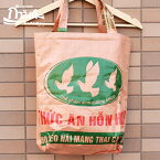 【送料無料】ベトナム雑貨　餌袋バッグ　トートバッグ　飼料袋バッグ　リサイクル　エコ雑貨　はと