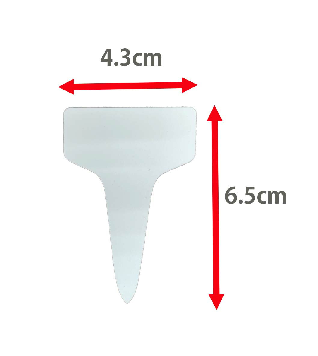 ゴールドラベル　T型　中 6.5cm（横幅4.3cm）　白(ホワイト）　100枚入り　園芸ラベル/ネコポス便可のサムネイル