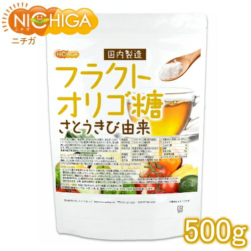 フラクトオリゴ糖（国内製造） 500g（計量スプーン付） さとうきび由来 オリゴの王様 天然由来のオリゴ糖！ 02 NICHIGA(ニチガ)