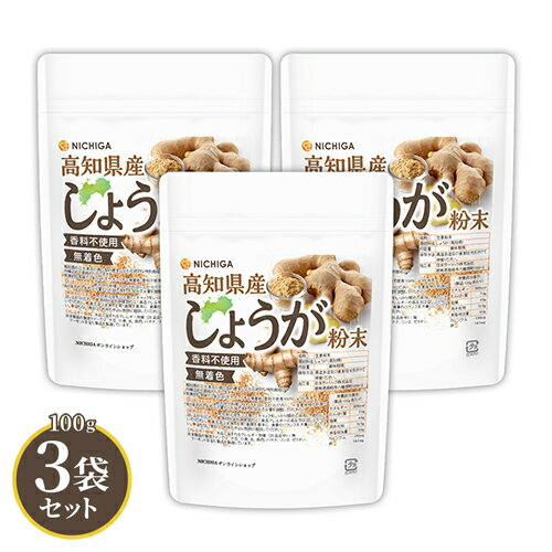 高知県産 しょうが粉末 100g×3袋 【送料無料】【メール便で郵便ポストにお届け】【代引不可】【時間指定不可】 [殺菌…