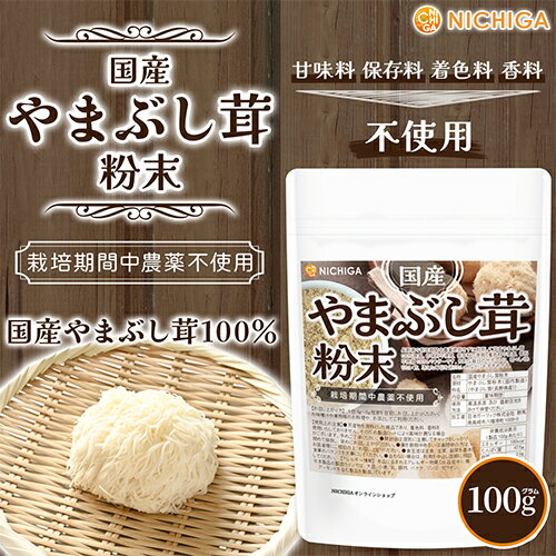 国産やまぶし茸粉末 100g 【送料無料】【メール便で郵便ポストにお届け】【代引不可】【時間指定不可】 栽培期間中農薬不使用 甘味料不使用、保存料不使用、着色料不使用、香料不使用 山伏茸100％ [04] NICHIGA(ニチガ) 2