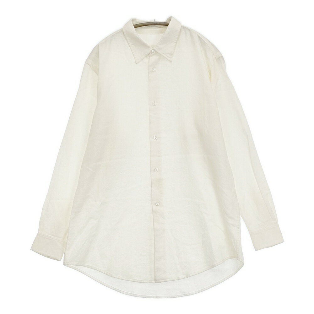 un/unbient Regular Collar Shirt 定価39600円 サイズ2 ウール 長袖シャツ 25AW オフホワイト メンズ アン6-0219T