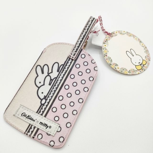 Cath Kidston /miffy 未使用 ラゲッジタグ Miffy Drawn Stripe 定期入れ カードケース ピンク レディース キャスキットソン/ミッフィー【中古】6-0221G