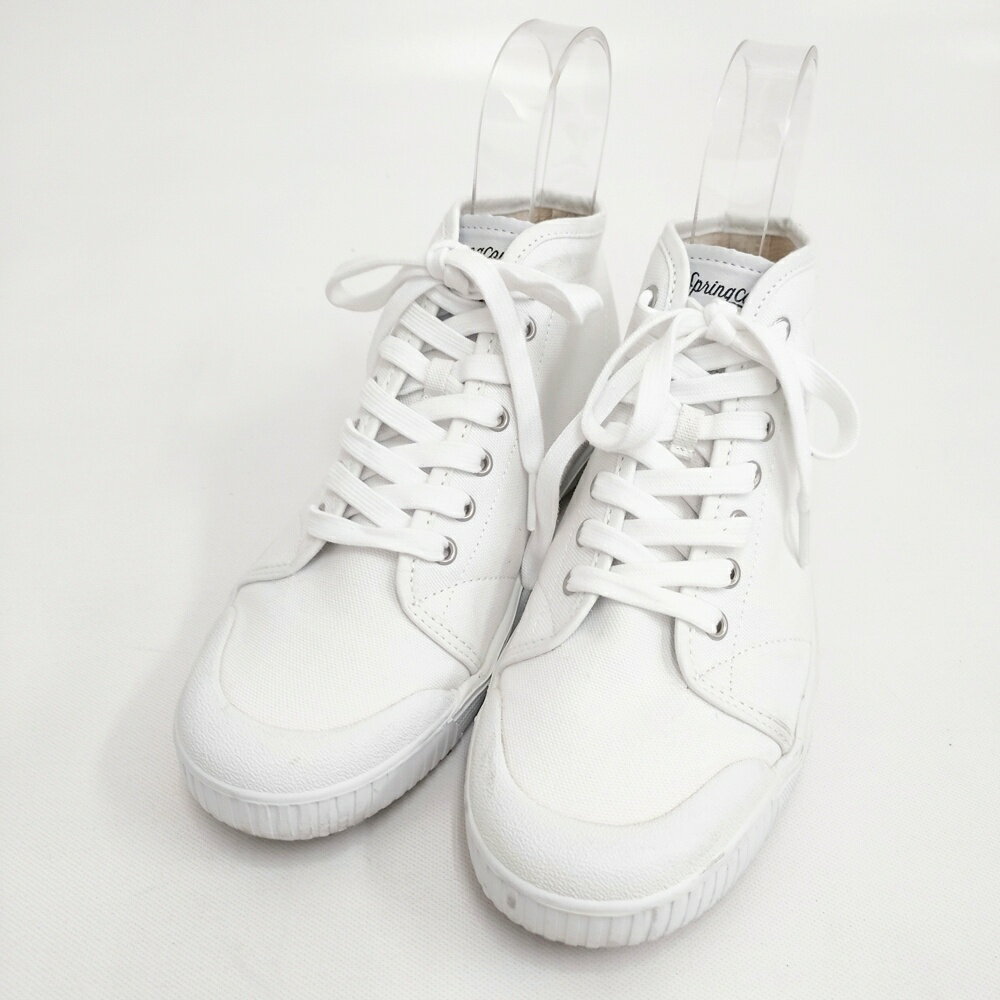 spring court B2 CANVAS サイズ39 ハイカット スニーカー ホワイト レディース スプリングコート【中古】6-0219G