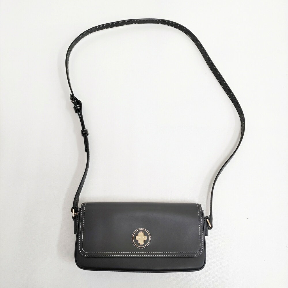 agnes b. レザー 定価45100円 RAS25-05 ショルダーバッグ ブラック レディース アニエスベー【中古】6-0219G