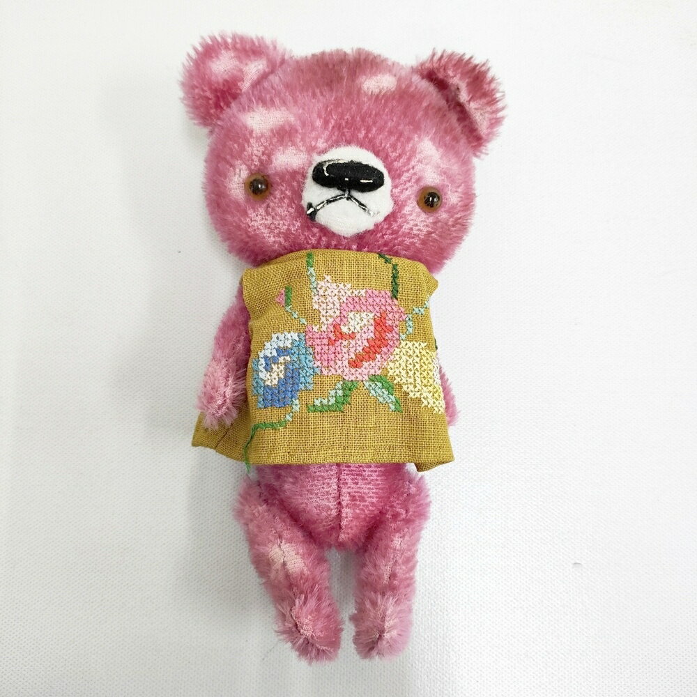 HISA KATO バラの咲き誇る季節 Rosy 2015年製 テディベア ぬいぐるみ ピンク レディース 加藤日砂【中古】6-0219G