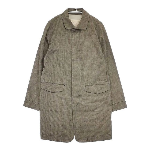 専用　パラスパレス / 十日　チェック使いウールリネンコート atelier naruse｜ウール リネン ツイード スタンドカラー コート
