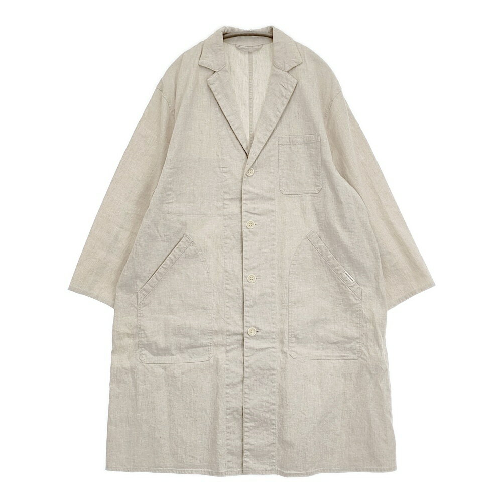 UpcycleLino WIFE&HUSBAND atelier coat アトリエコート 定価35200円 サイズ1 リネンコットン コート ベージュ レディース アップサイクルリノ6-0418M