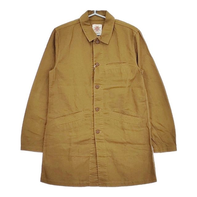 Nasngwam 未使用品 LOW RIDE COAT 定価21800円 J1506005 リネンコットン コート アンティークゴールド レディース ナスングワム【中古】5-0604M