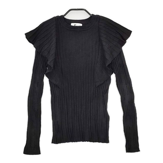 COTORICA コトリカ フリル リブ セーター ニット ブラック レディース【中古】5-1019T