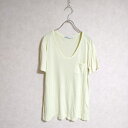 T by Alexander Wang Uネック サイズXS 半袖Tシャツ カットソー イエロー レディース アレキサンダー ワン【中古】3-0707S△