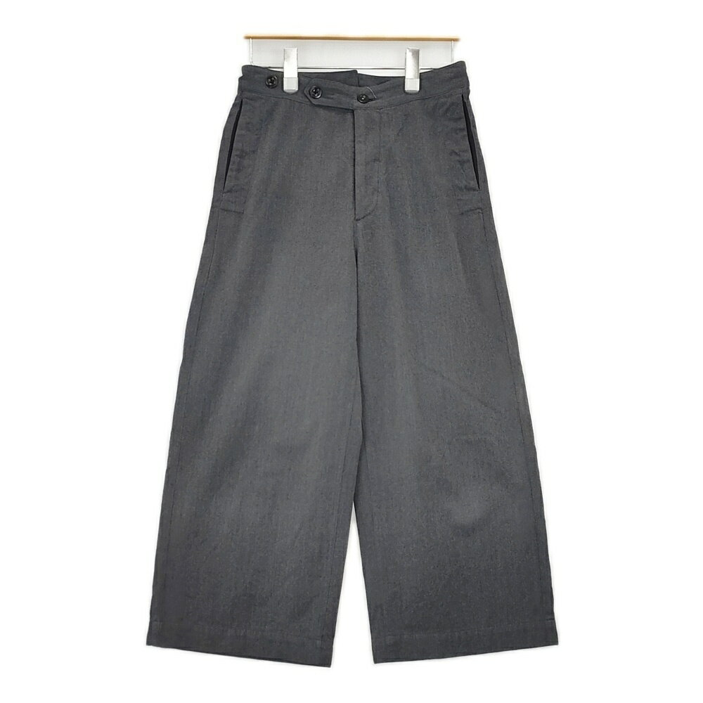 Rakuten - MHL. 595-6243506 WOOL COTTON DRILL TROUSERS サイズ0 ウール ワイドパンツ パンツ グレー レディース エムエイチエル【中古】6-0131T