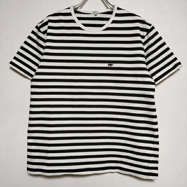 Scye ボーダー 胸ロゴ刺繍 36 Tシャツ カットソー ホワイト ブラック レディース サイ【中古】3-0727S