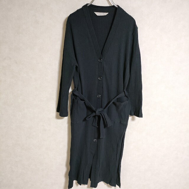 TORRAZZO DONNA ベルト付き ロングカーディガン カーディガン ブラック レディース トラッゾドンナ【中古】3-0904M