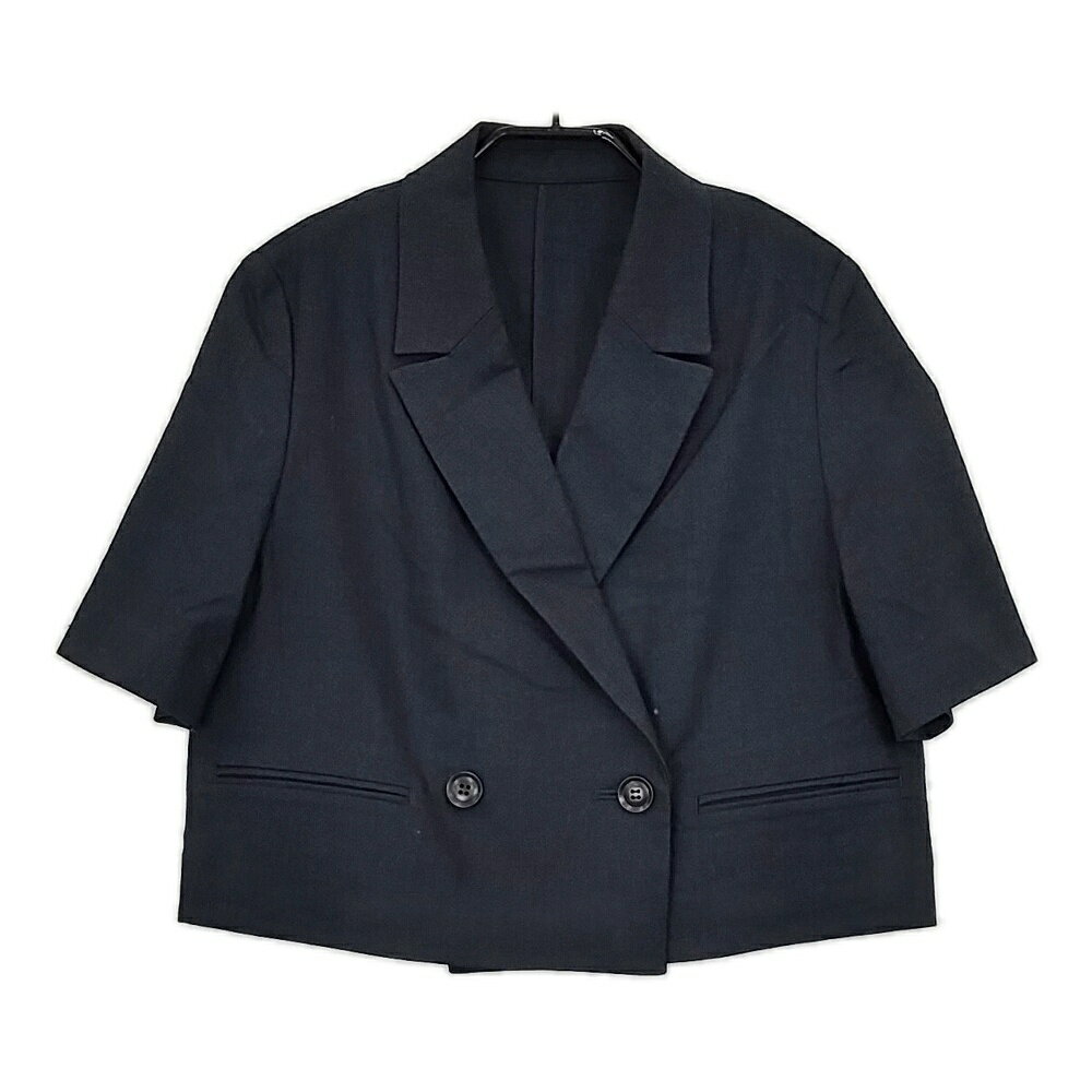 Rakuten - Spick and Span Noble ハーフスリーブボクシージャケット 定価27500円 23010240503020 リネン混 ジャケット 2023SS ネイビー レディース スピック＆スパン ノーブル【中古】5-0516M