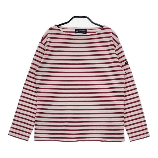 SAINT JAMES ウェッソン ボーダー T3 長袖Tシャツ カットソー ロンT ワインレッド ピンク レディース セントジェームス【中古】5-0712M SAINT JAMES ウェッソン ボーダー T3 長袖Tシャツ カットソー ロンT ワインレッド ピンク レディース セントジェームス【中古】5-0712M