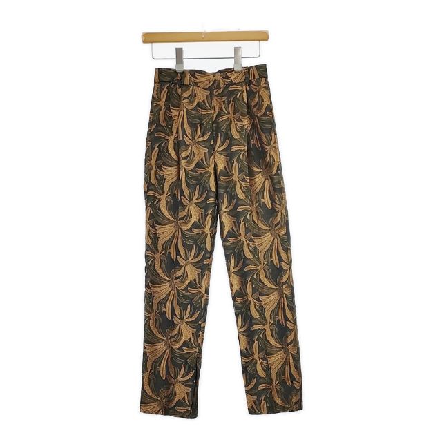 TODAYFUL ジャガードスリットトラウザーズ パンツ チャコールグレー ゴールド レディース トゥデイフル【中古】5-0712G