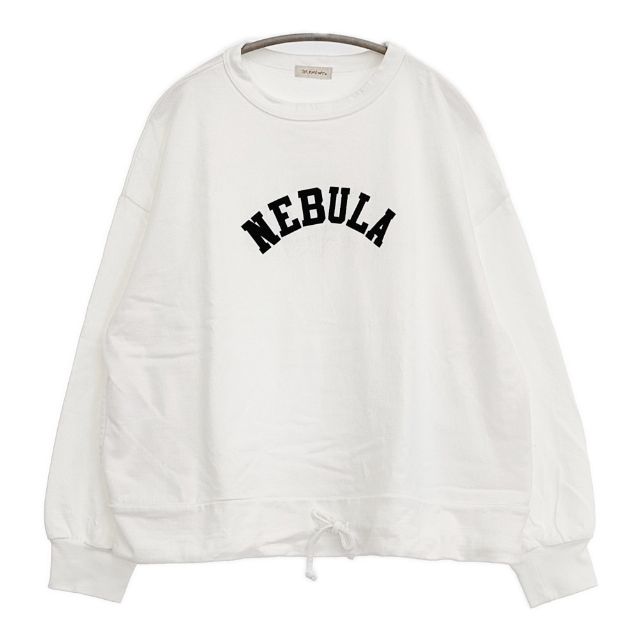 SOLAMONAT ペンネ天竺 モックネック裾紐プルオーバー トレーナー スウェット ホワイト レディース ソラモナ【中古】5-1229M