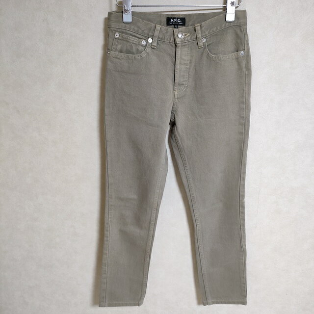A.P.C. スキニージーンズ サイズ25 デニムパンツ カーキ レディース アーペーセー【中古】3-0806G