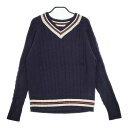 CIOTA Cricket Sweater チルデンニット KNLM-101 定価29700円 コットン サイズ4 セーター ニット ネイビー レディース シオタ【中古】5-0403M|詳細画像