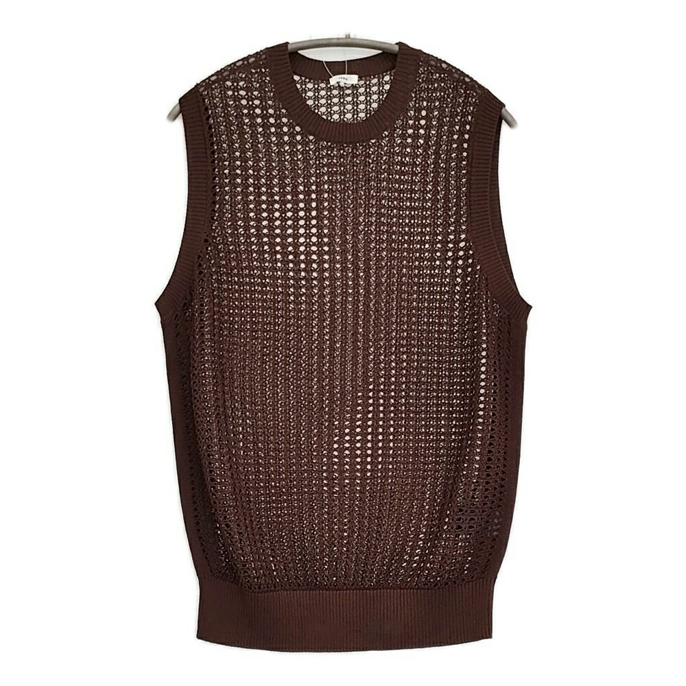 IENA 未使用品 メッシュノースリーブ 定価13200円 25080900450020 透かし柄 ニット 25SS ブラウン レディース イエナ【中古】5-0718M