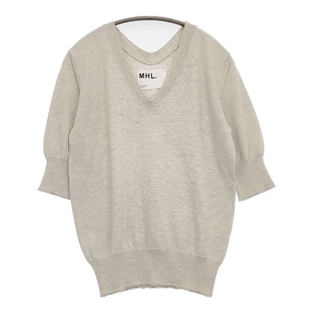 MHL Vネック ニット MHL. マーガレットハウエル Vネック 長袖 ニット セーター L/グリーン