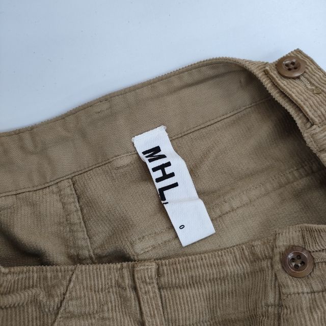 MHL. 595-241350 コットン コーデュロイ サイズ0 ショートパンツ ハーフパンツ ショーツ ブラウン レディース エムエイチエル【中古】5-1120T