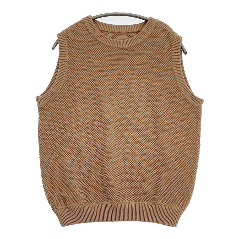 crepuscule 1901-007W MOSS STITCH VEST ノースリーブニット サイズF ベスト ベージュ メンズ クレプスキュール【中古】6-0504M