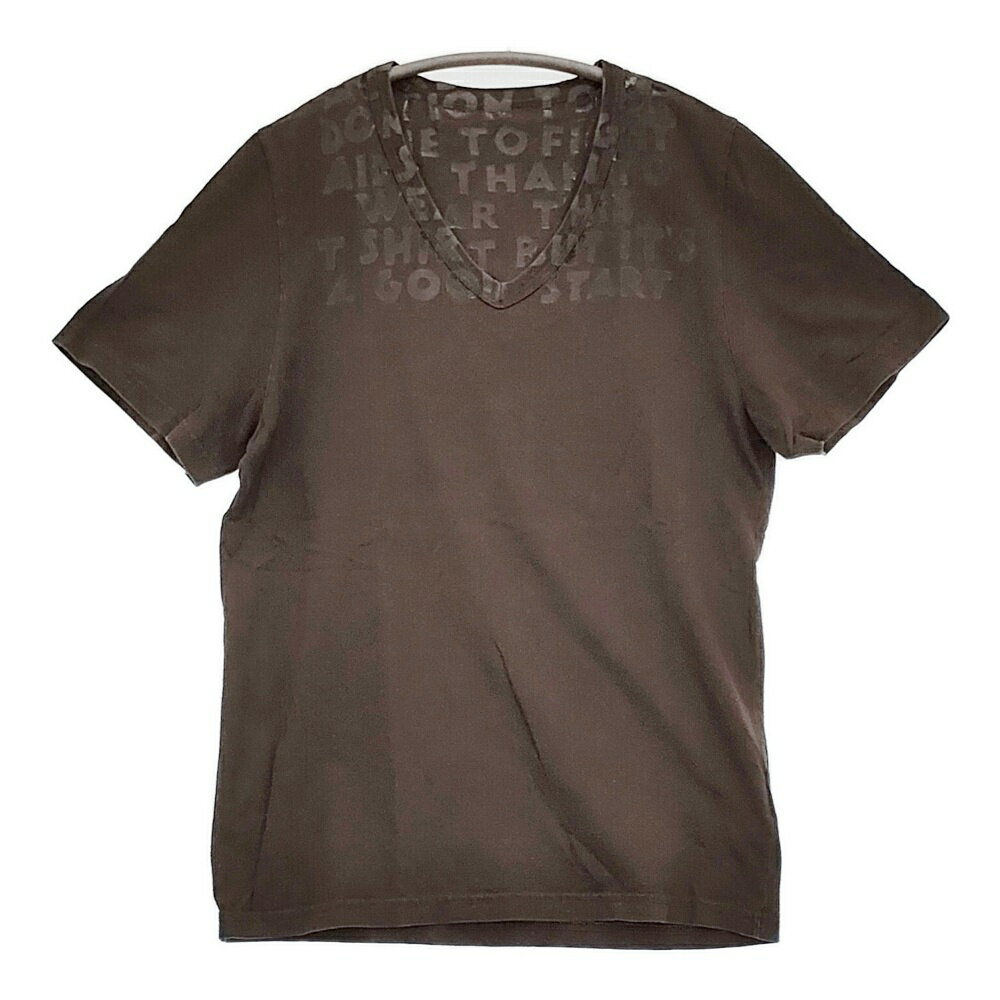 Maison Martin Margiela エイズTシャツ S S30GC9994 Vネック 半袖Tシャツ カットソー 12SS ブラウン メンズ メゾンマルタンマルジェラ【中古】6-0512S