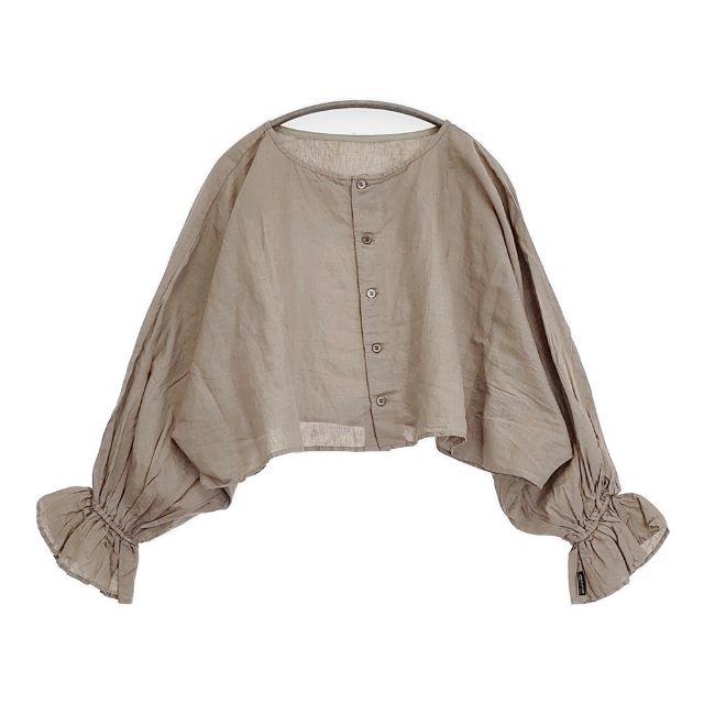 Rakuten - nest Robe/UpcycleLino キャンディスリーブ2wayボレロブラウス 01232-1355 ブラウス シャツ 23SS ベージュ レディース ネストローブ/アップサイクルリノ【中古】6-0518M