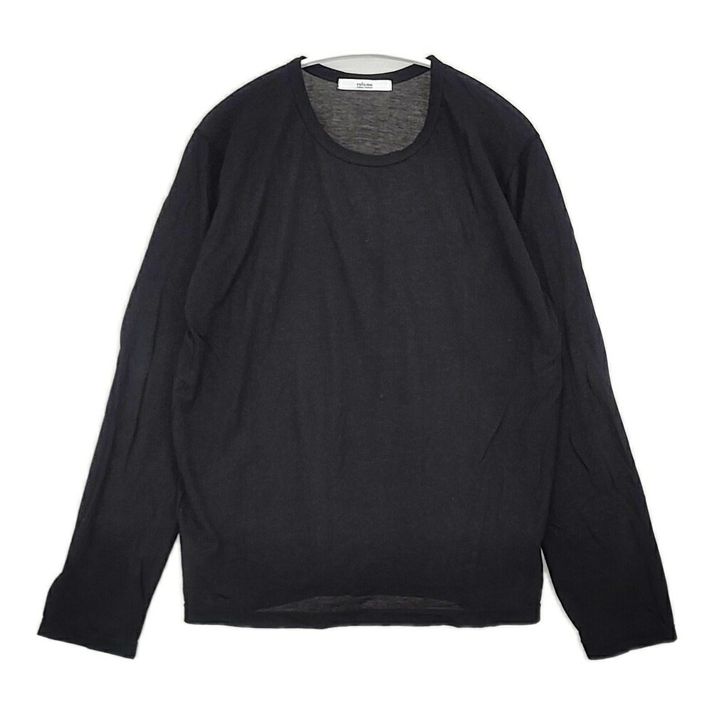 Rakuten - JOURNAL STANDARD relume シアークルーネックロングTEE コットンナイロン サイズF 長袖Tシャツ カットソー ロンT ブラック レディース ジャーナルスタンダードレリューム【中古】6-0511M