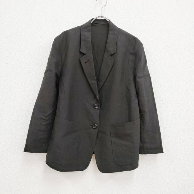 Rakuten - MARGARET HOWELL DENSE FINE LINEN POPLIN 578-2120005 定価53900円 テーラードジャケット ブラック マーガレットハウエル【中古】3-0307M