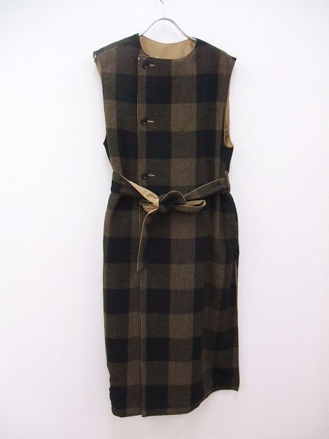 Labo ratory 定価38500円 リバーシブルノースリーブコート ベスト ブラウン ブラック レディース ラボレイトリー【中古】2-1218T