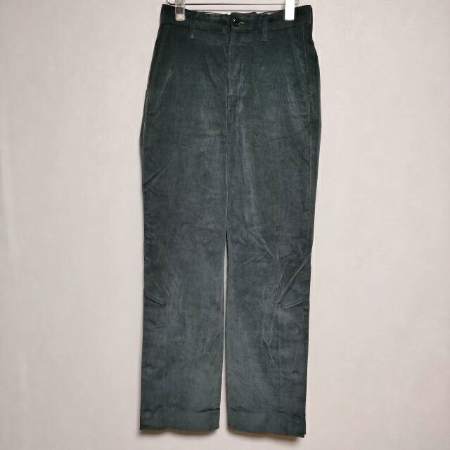 Name. WIDE TROUSERS コットンレーヨン コーデュロイ パンツ ブルーグレー レディース ネーム【中古】3-1011T∞