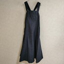 Lachement BACK DESIGN FLARE DRESS JAPAN DENIM ジャンパースカート サロペット ネイビー レディース ラシュモン【中古】4-0307G