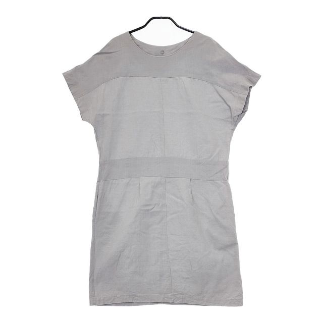 ヤンマ産業 YAMMA 会津木綿 半袖 ワンピース ライトグレー レディース ヤンマ産業【中古】5-0619S