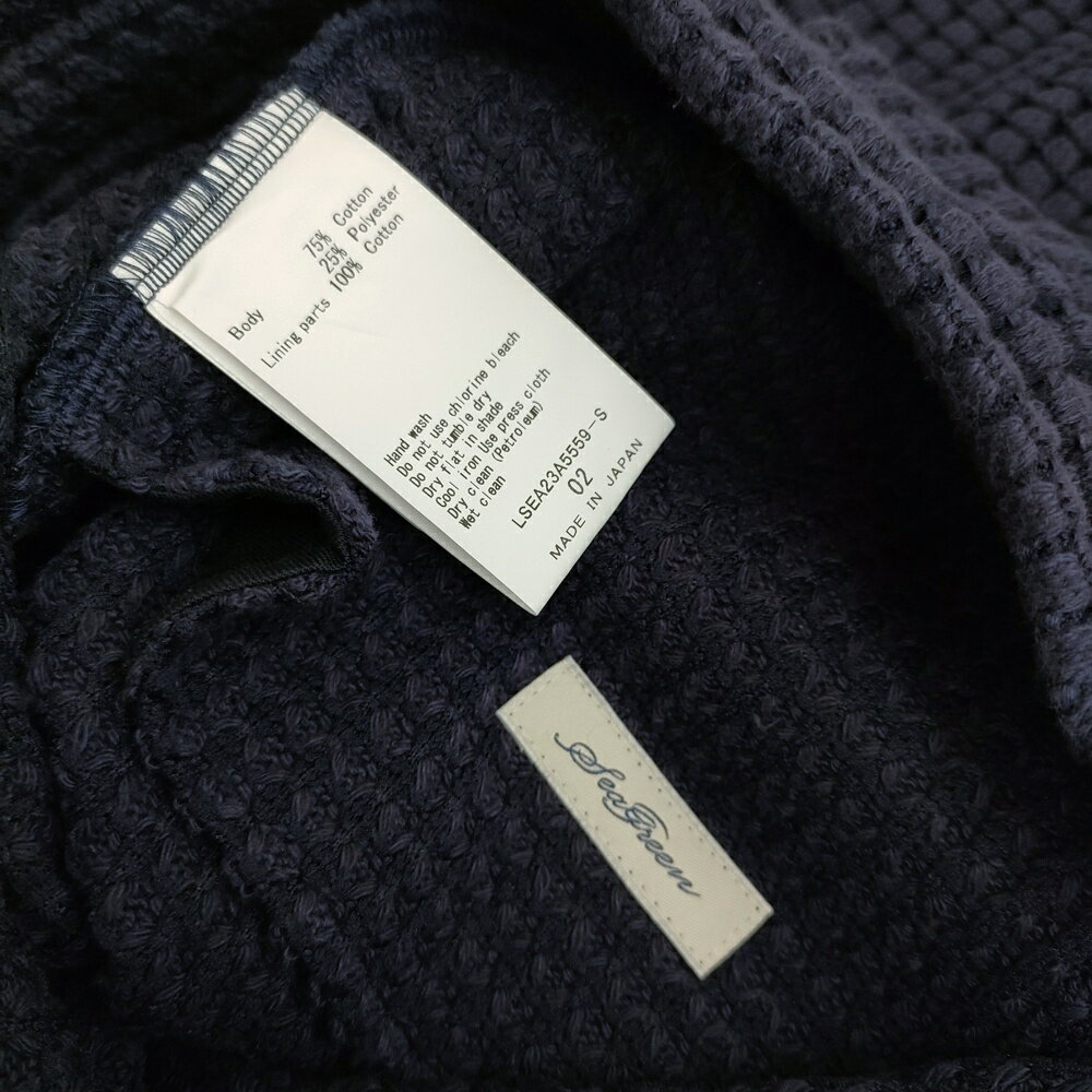 seagreen 新品 BIG WAFFLE FLARE PANTS 02 定価20900円 LSEA23A5559-S ワッフルフレア パンツ ネイビー レディース シーグリーン【中古】5-0315M