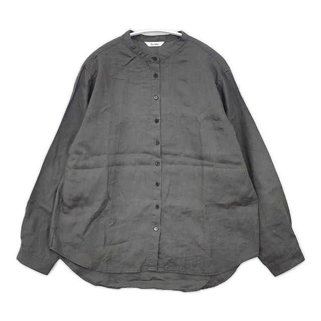 Rakuten - Crea Delice リネンバンドカラー ブラウス シャツ グレー レディース クレアデリス【中古】6-0412M