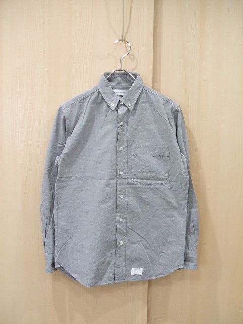 UTILITY GARMENTS ボタンダウンシャツ サイズ1 U15A-05SH01C 長袖シャツ グレー メンズ ユーティリティガーメンツ【中古】0-0515M♪