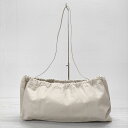 STUDIO AMELIA スタジオアメリア ドロストギャザークラッチバッグ 巾着 ショルダーバッグ クラッチバッグ ベージュ レディース【中古】3-1006G