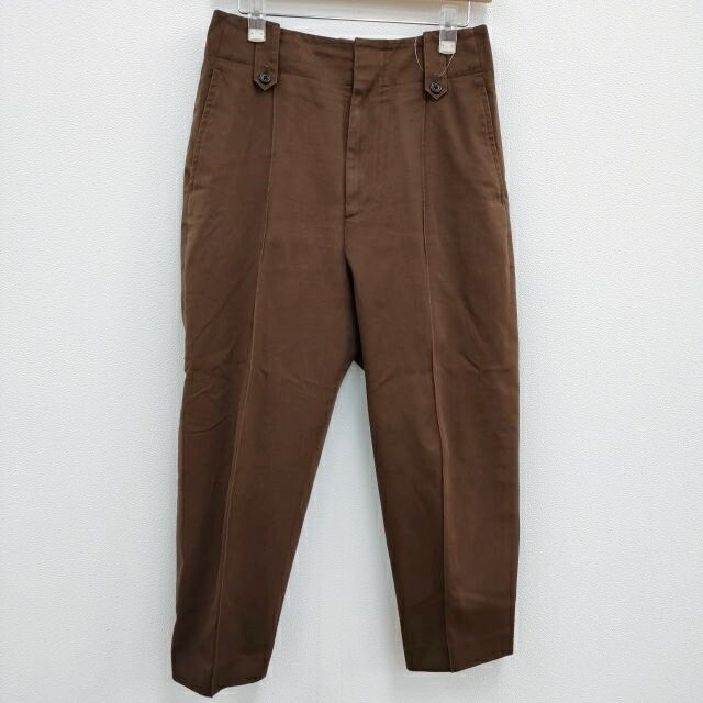 MARGARET HOWELL 578-3143003 DRY COTTON TWILL ワイドテーパード サイズ2 パンツ ブラウン レディース マーガレットハウエル【中古】4-0325M♪