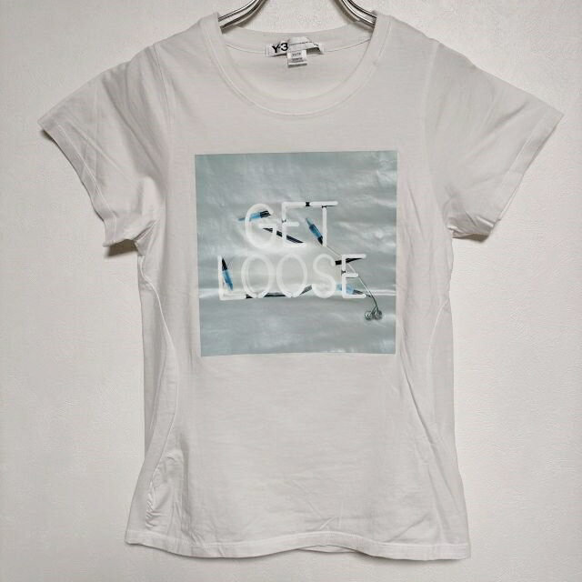 Print - Y-3 GET LOOSE プリントT 半袖Tシャツ カットソー ホワイト レディース ワイスリー/Yohji【中古】4-0515S
