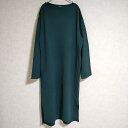 LENO BASQUE DRESS バスクドレス 長袖 コットン サイズ0 ワンピース グリーン レディース リノ【中古】4-0813M