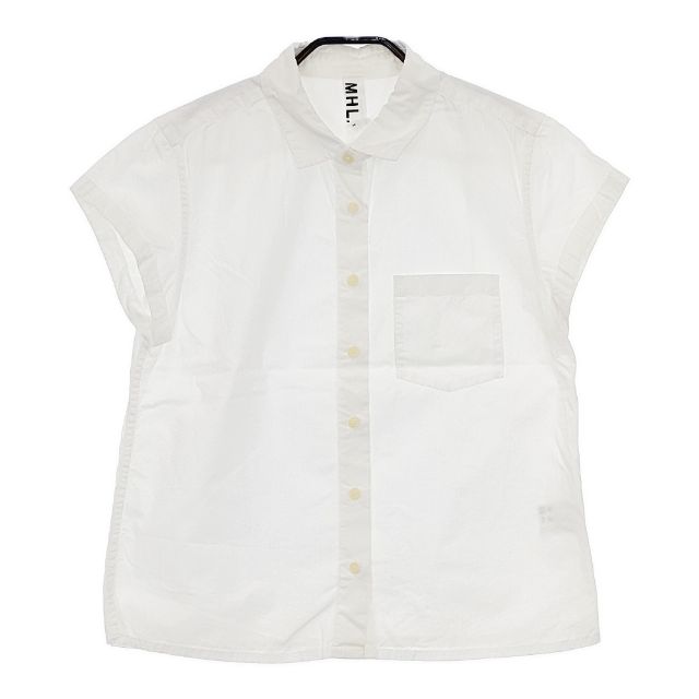 L247364-92408-29 商品説明 ブランド MHL. アイテム 半袖シャツ フレンチスリーブ 578-252272 コットン カラー ホワイト※色は実物を見て判断したものを記載しております。発売時のカラー展開は把握しておりませんので、メーカー公式のカラーとは異なる場合もございます事をご了承くださいませ。 性別タイプ レディース 表記サイズ 1 実寸サイズ 肩幅：約39cm着丈：約57cm身幅：約49cm袖丈：約10.5cm※記載以外のサイズが合わないことを理由とした返品はできませんので、 記載部分以外で実寸サイズの気になる箇所があれば必ず購入前にご質問ください。 品質表示 綿100％ 季節・シーズン 春夏 状態 【参考ランク】 B-C 【全体の印象】 使用感・ダメージがあります。 【状態】 シワ 、 ヨレ 、 使用感 【細かく見ると】 首まわり、肩、脇回り若干の黄ばみ ※保管時にできた折りジワ、繊維付着などはご容赦下さい。 仕様 ポケット：ありスリット：5cm着脱仕様： フロントボタン 透け感： あり 裏地： なし その他 ※モニターの発色の具合によって実際のものと色が異なる場合があります。 質問などありましたらご遠慮なくどうぞ！