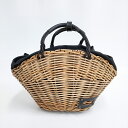 ebagos ブライドル扇型バッグ 紅籐 16AW かごバッグ ベージュ ブラック レディース エバゴス【中古】5-0409G