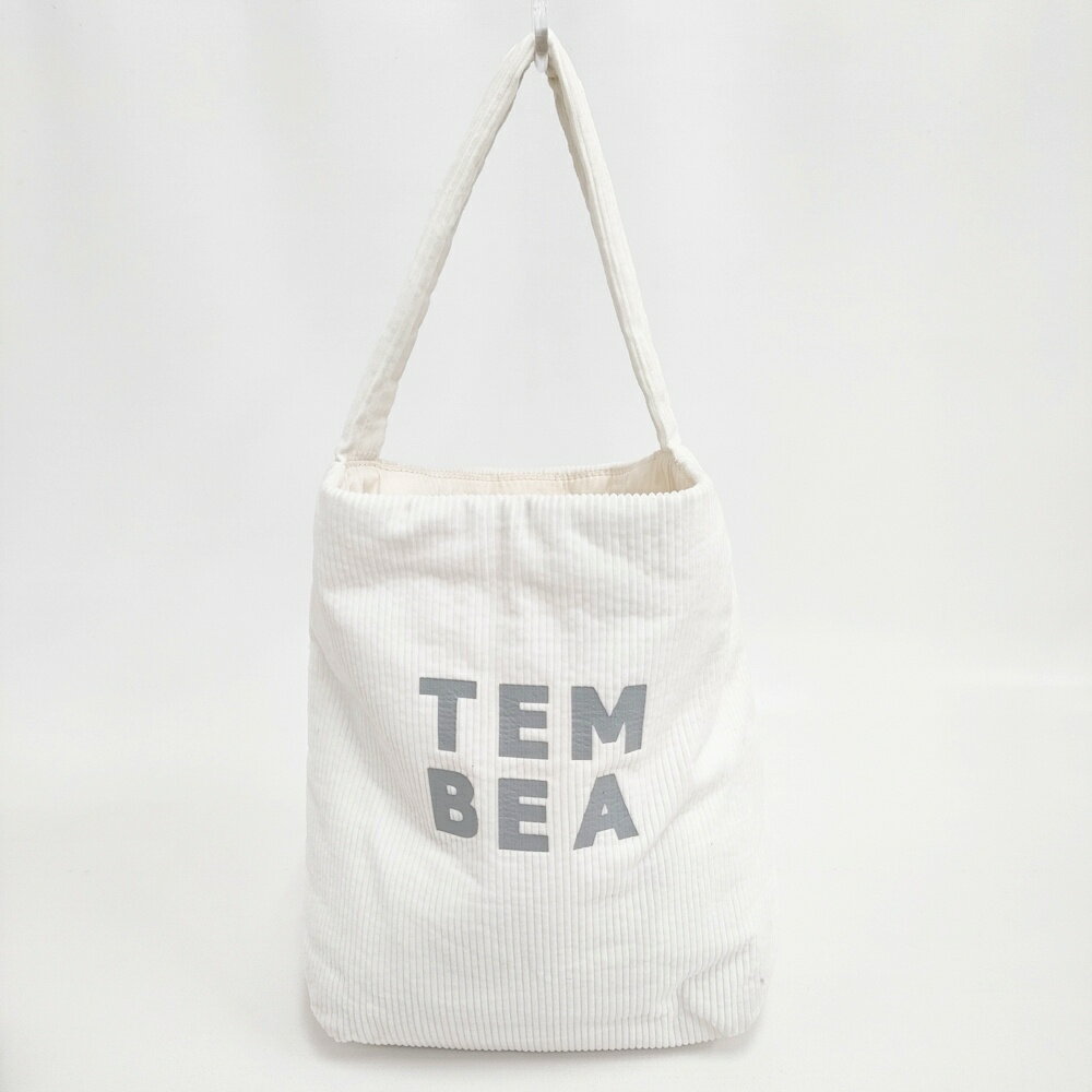 TEMBEA 中綿 コーデュロイ ワンハンドル トートバッグ ホワイト レディース テンベア【中古】5-1120T