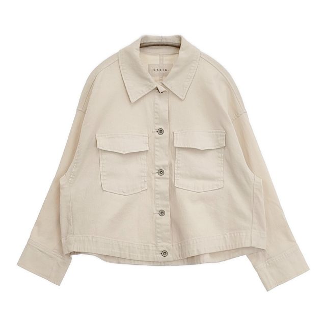 Rakuten - stola. ストレッチ素材 加工 デニムジャケット アイボリー レディース ストラ【中古】6-0516M